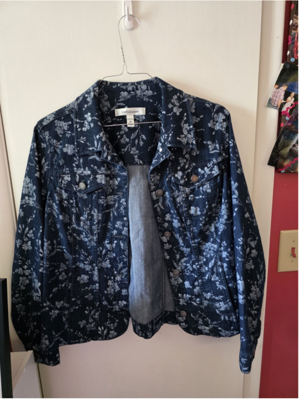 Croft & Barrow Women's Denim Floral Jacket Size Medium
